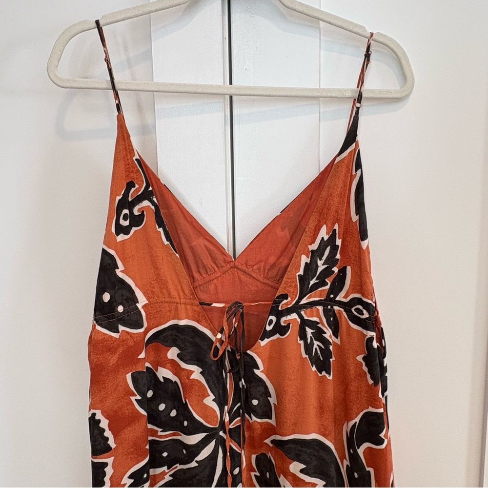 H&M Orange & Black Spaghetti Strap Long Dress - M - Picture 5 of 16